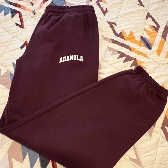Adanola Maroon Varsity Sweatpants with White Logo - Picture 4 of 9